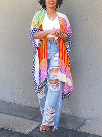 Printed Open-Front Kimono