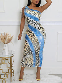 Printed One-Shoulder Dress