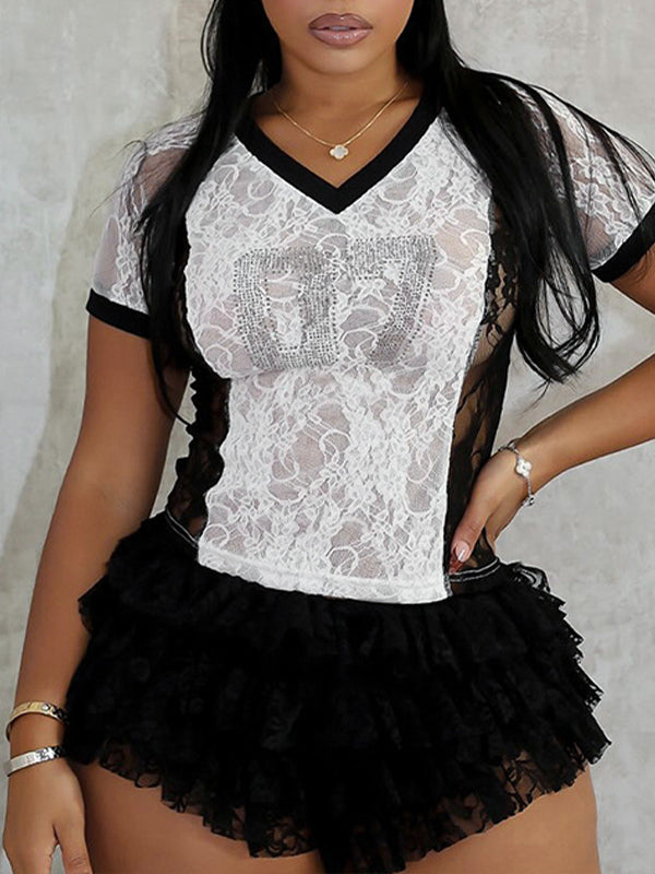 Studded Lace Tee