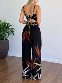 Printed Cami Top & Wide-Leg Pants Set