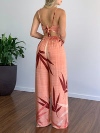 Printed Cami Top & Wide-Leg Pants Set