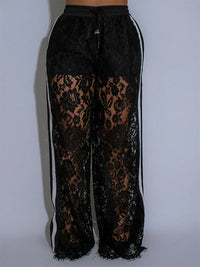 Side Stripe Lace Pants