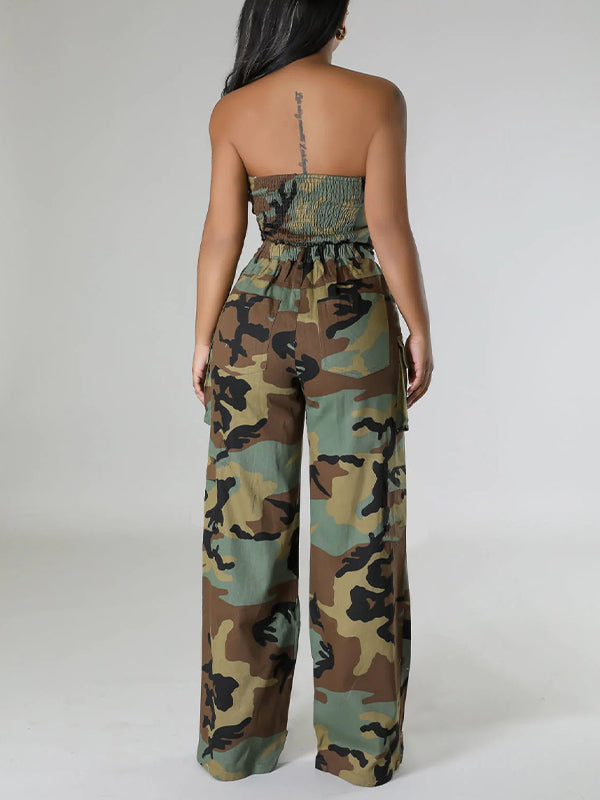 Camo Tube Top & Cargo Pants Set