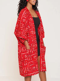 Printed Open-Front Kimono