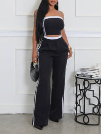 Side-Stripe Tube Top & Pants Set