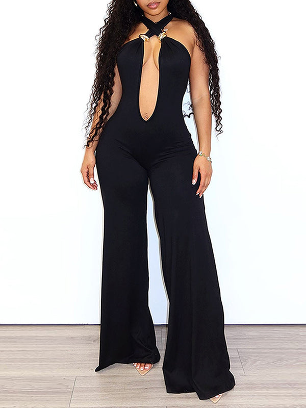 Halter Plunge Jumpsuit