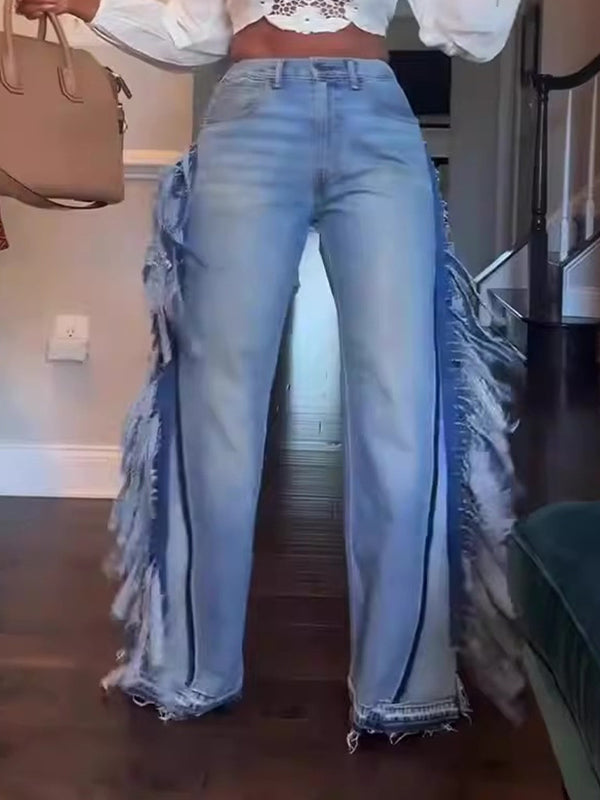 Fringe Combo Jeans