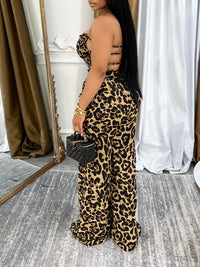 Leopard Halter Jumpsuit