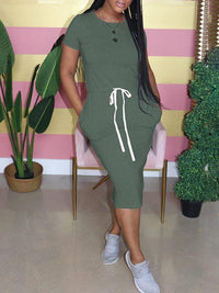 Drawstring Tee Dress--Clearance