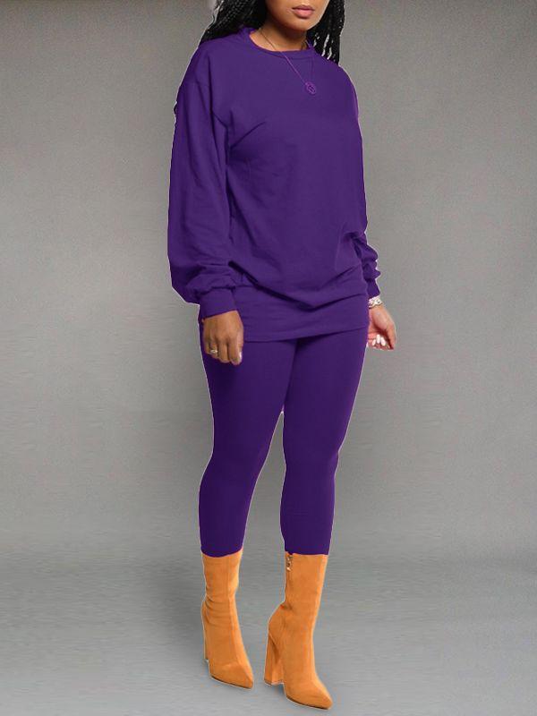 Solid Sweatshirt & Leggings Set--Clearance