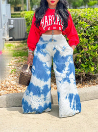 Printed Wide-Leg Pants