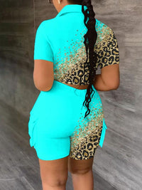 Indiebeautie Printed Cargo Shirt & Shorts Set