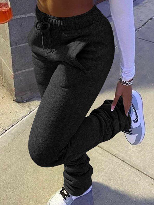 Drawstring Stacked Pants