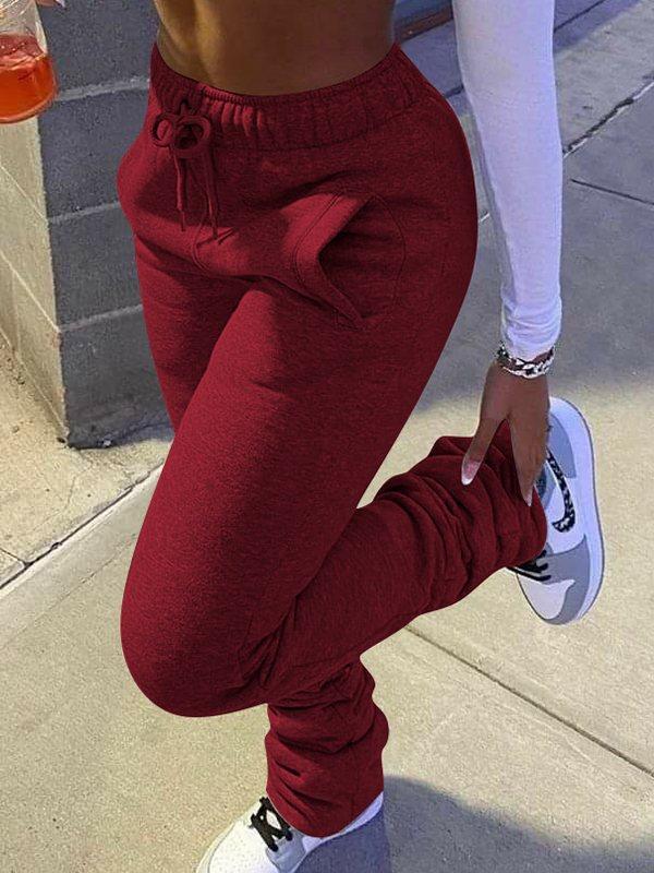 Drawstring Stacked Pants