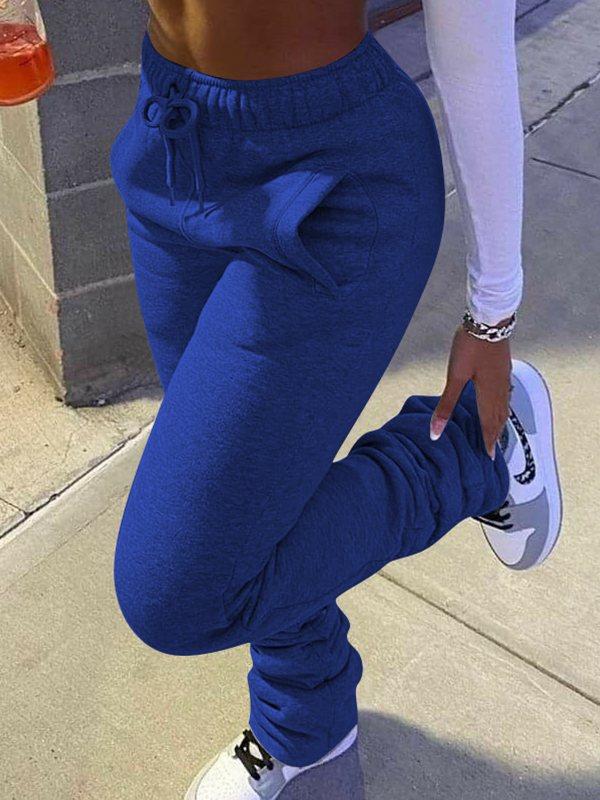 Drawstring Stacked Pants